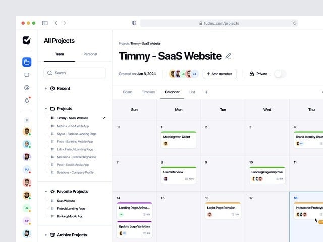 Calendar management & planning